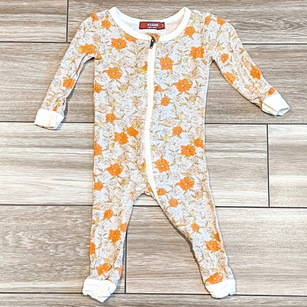 Milkbarn Vintage Floral Poppy Coverall, Size 6-9M - Picture 1 of 4